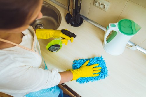 Detailed kitchen cleaning before moving into a Shoreditch property