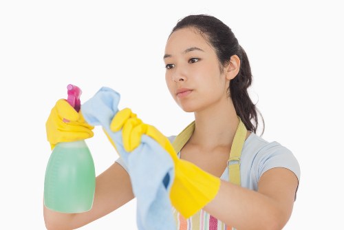 Professional cleaner carrying out an agreed cleaning task