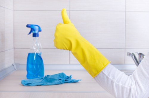 Local cleaners working in a Shoreditch apartment building