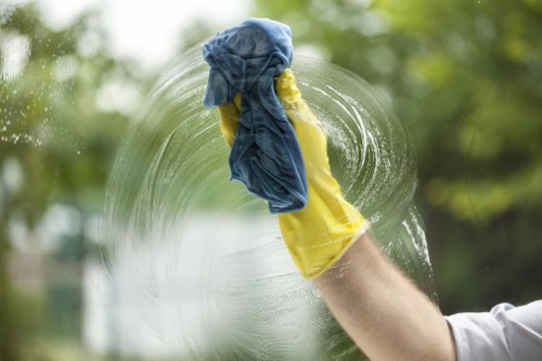 Professional cleaner handling kitchen maintenance during regular cleaning in Shoreditch